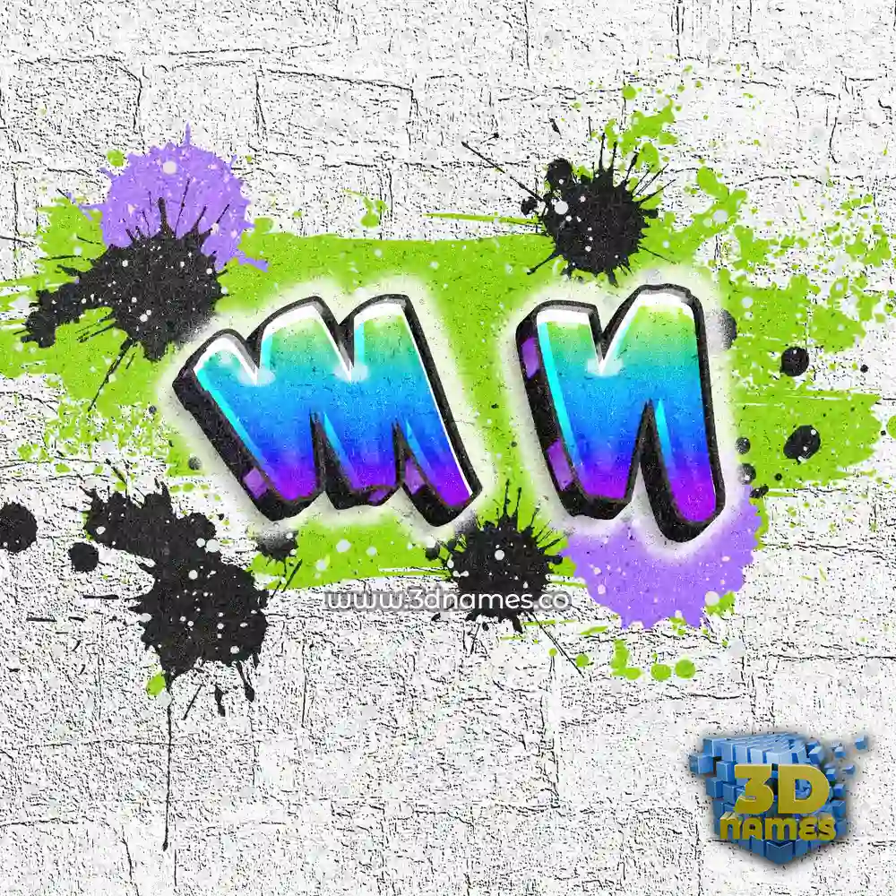 m n in Graffiti Grunge style - 3D name wallpaper