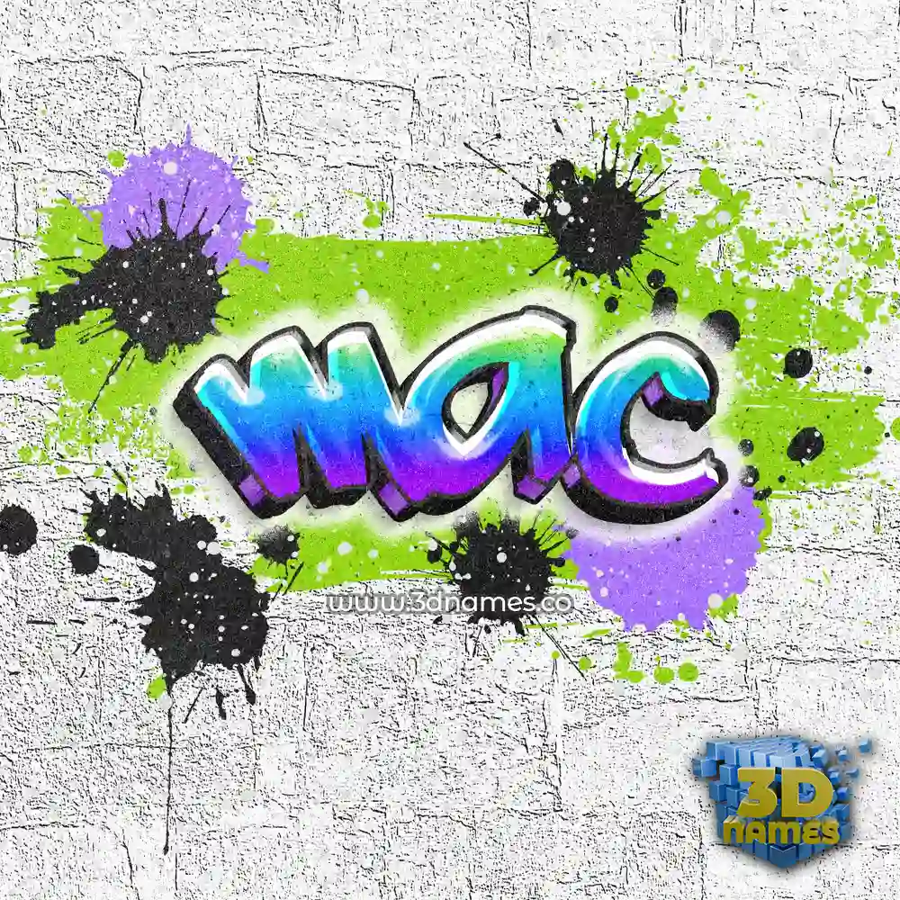 mac in Graffiti Grunge style - 3D name wallpaper