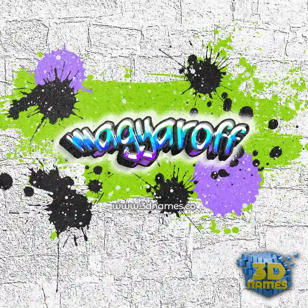 magyaroff in Graffiti Grunge style - 3D name wallpaper