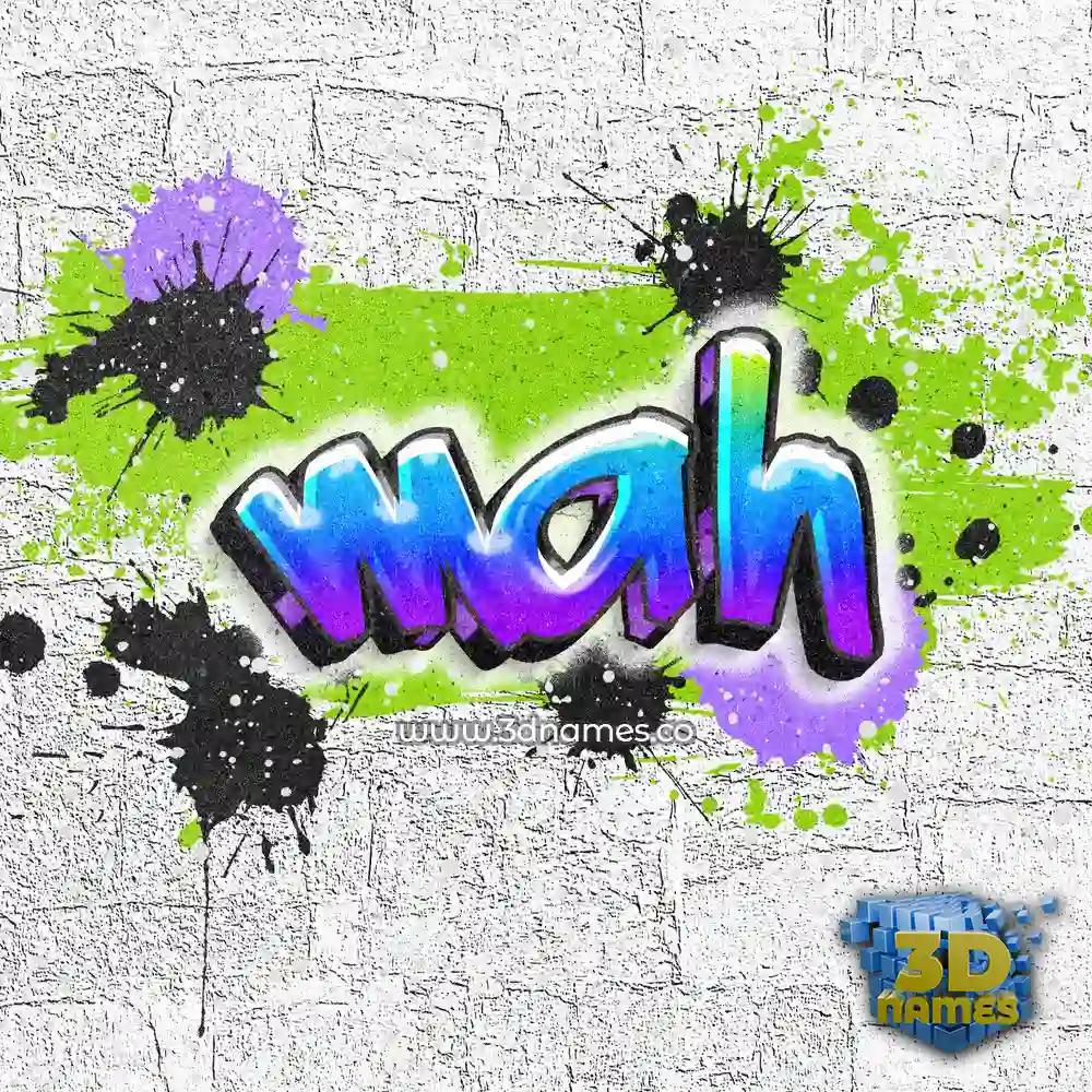 mah in Graffiti Grunge style - 3D name wallpaper