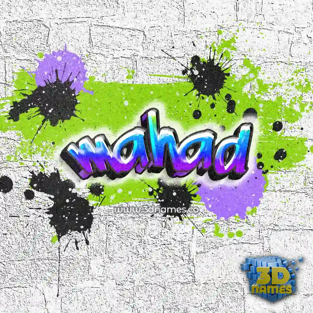 mahad in Graffiti Grunge style - 3D name wallpaper