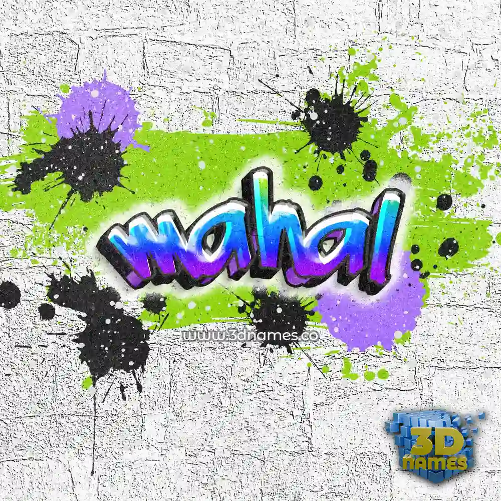 mahal in Graffiti Grunge style - 3D name wallpaper