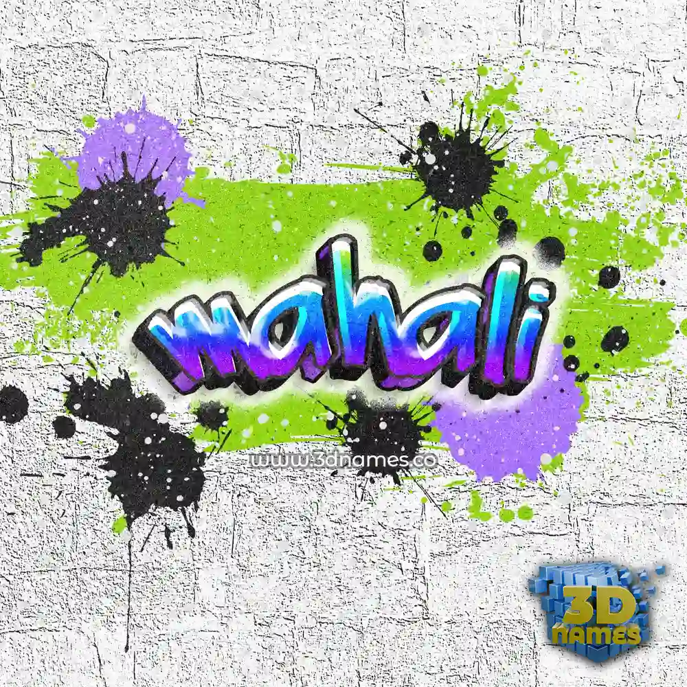 mahali in Graffiti Grunge style - 3D name wallpaper