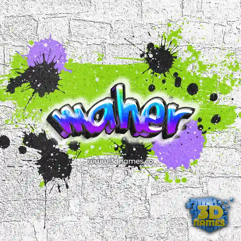 maher in Graffiti Grunge style - 3D name wallpaper