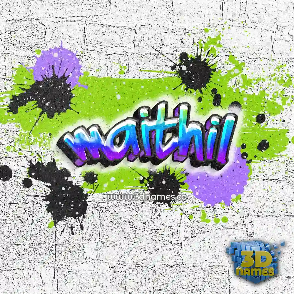 maithil in Graffiti Grunge style - 3D name wallpaper