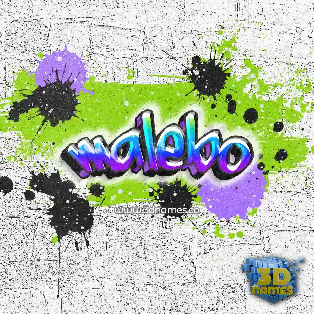 malebo in Graffiti Grunge style - 3D name wallpaper