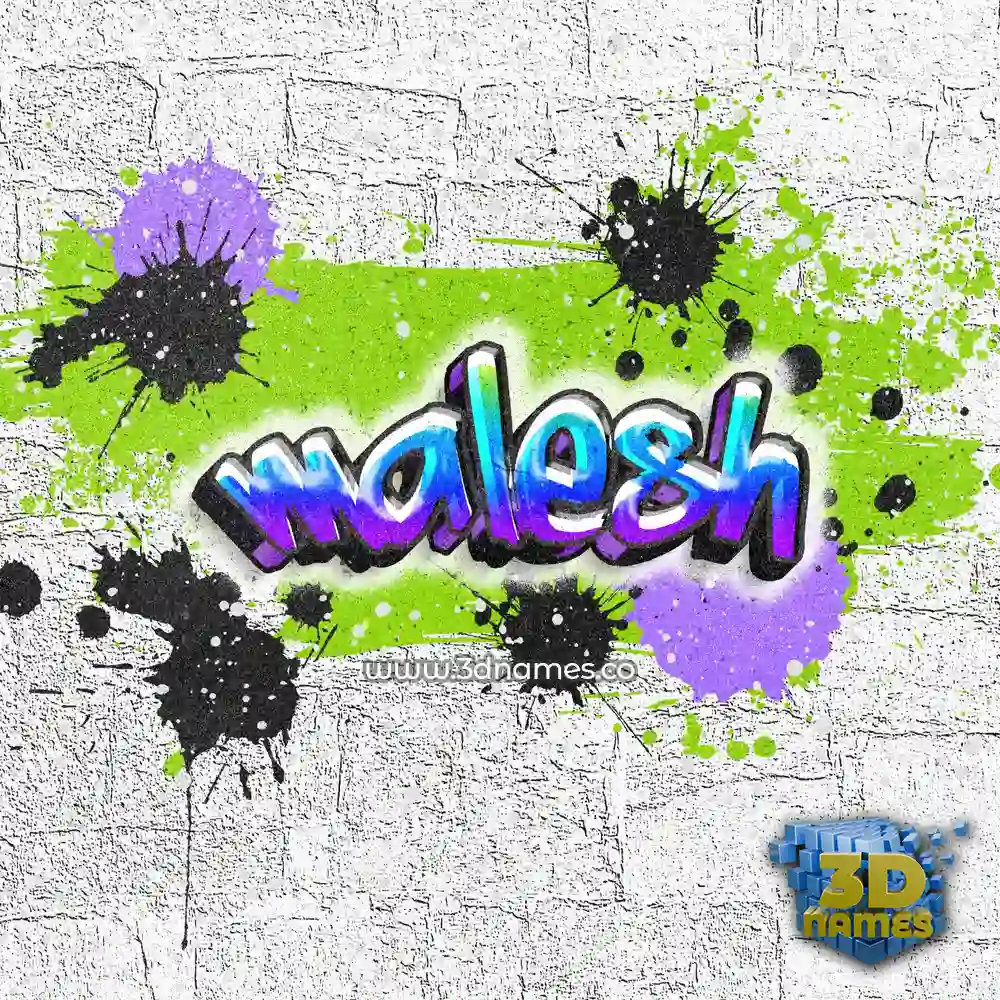 malesh in Graffiti Grunge style - 3D name wallpaper