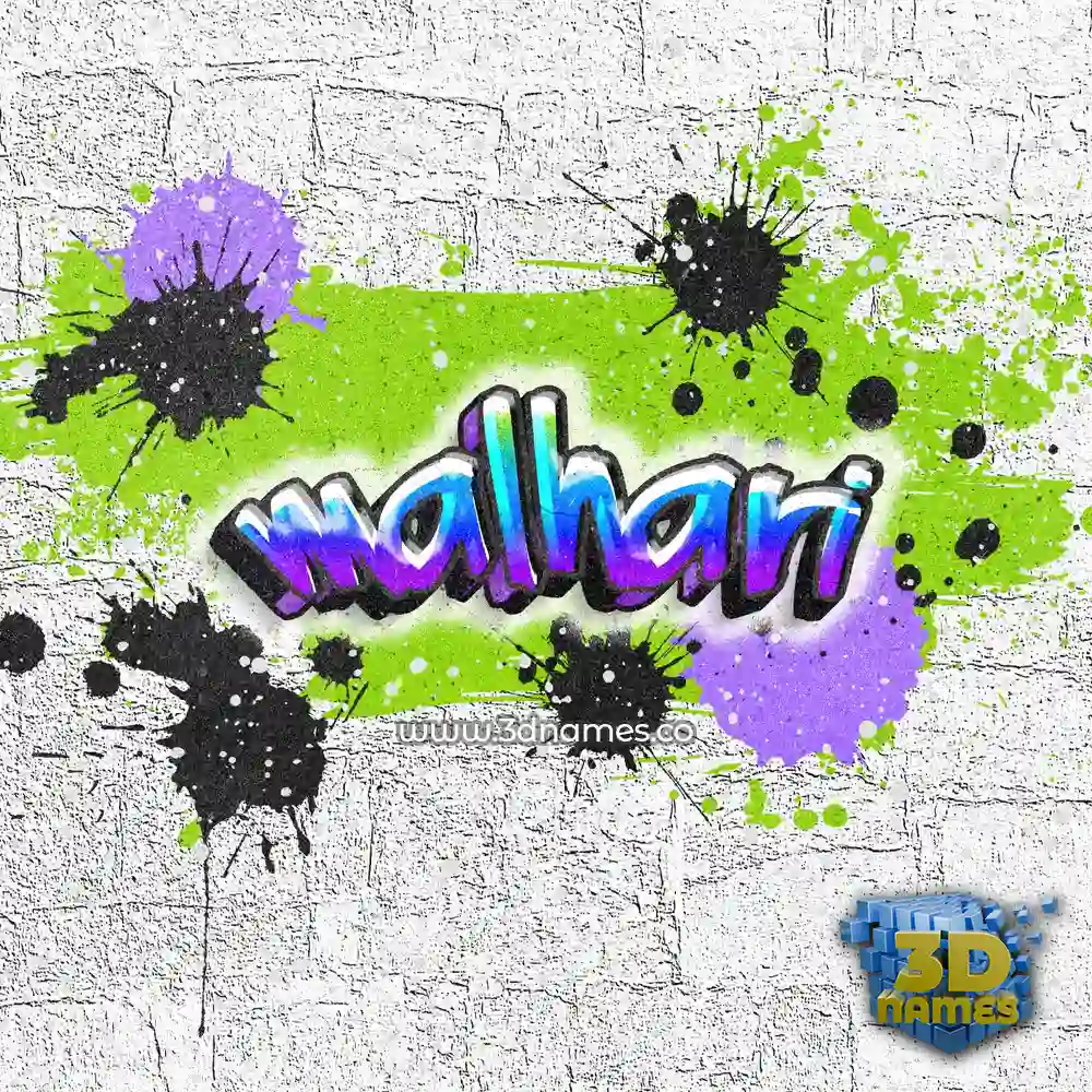 malhari in Graffiti Grunge style - 3D name wallpaper