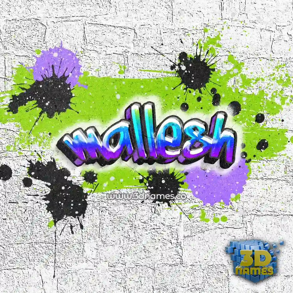 mallesh in Graffiti Grunge style - 3D name wallpaper