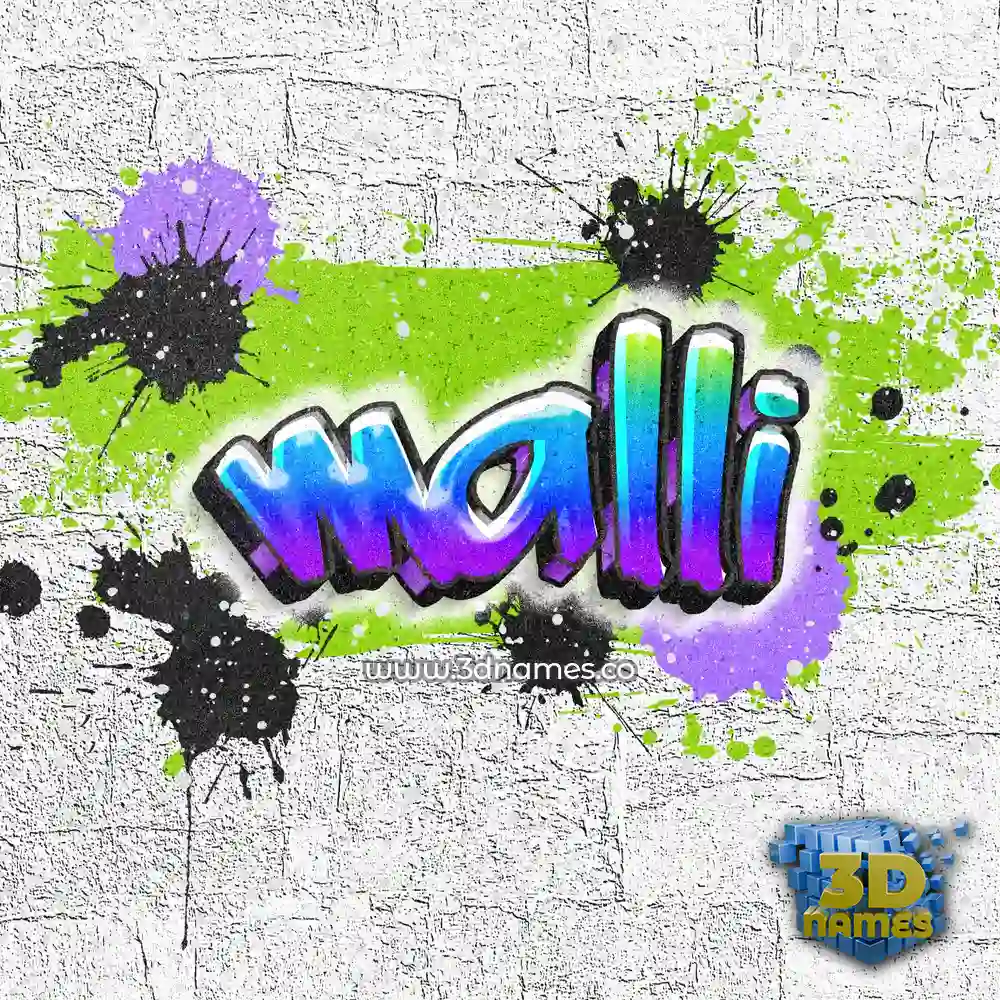 malli in Graffiti Grunge style - 3D name wallpaper