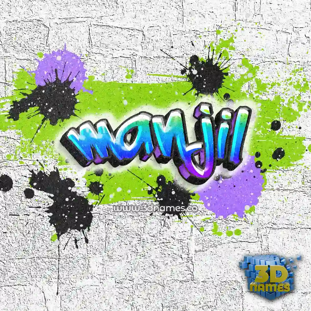manjil in Graffiti Grunge style - 3D name wallpaper
