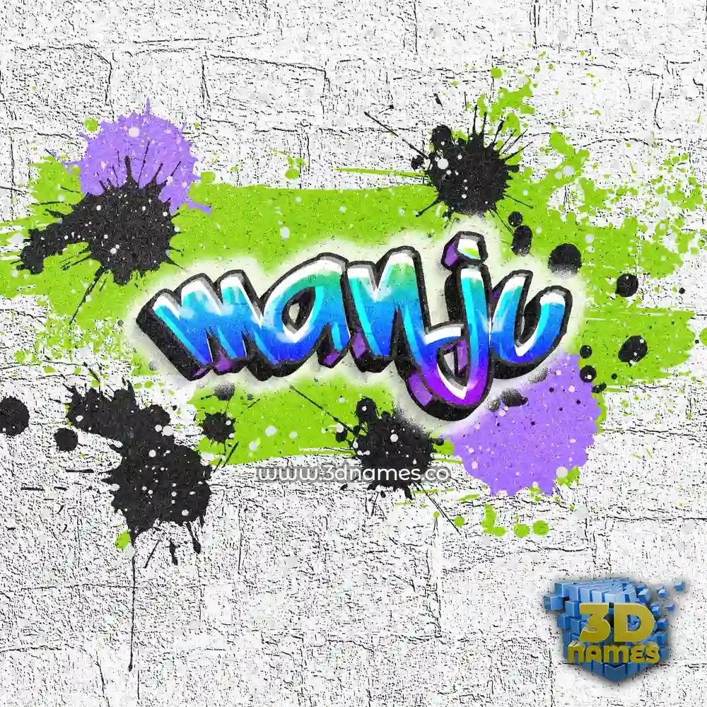manju in Graffiti Grunge style - 3D name wallpaper