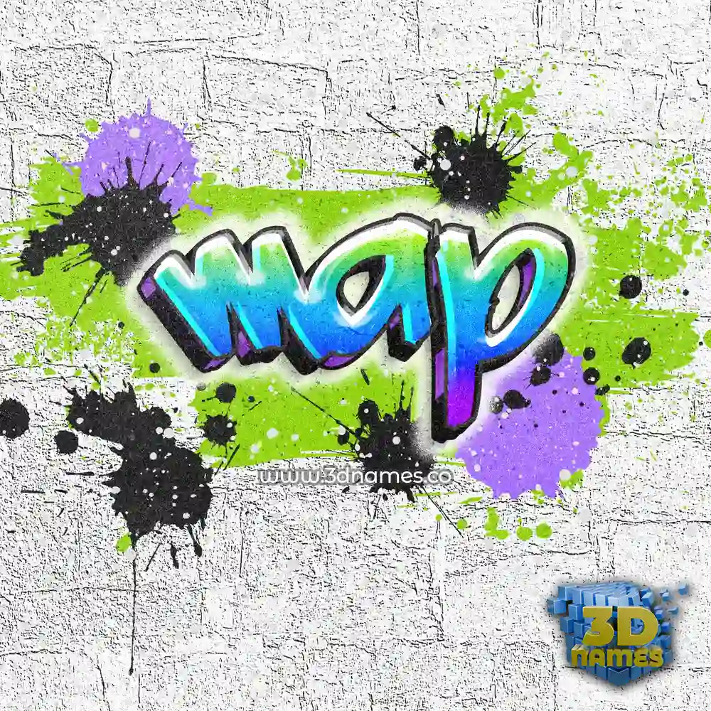 map in Graffiti Grunge style - 3D name wallpaper