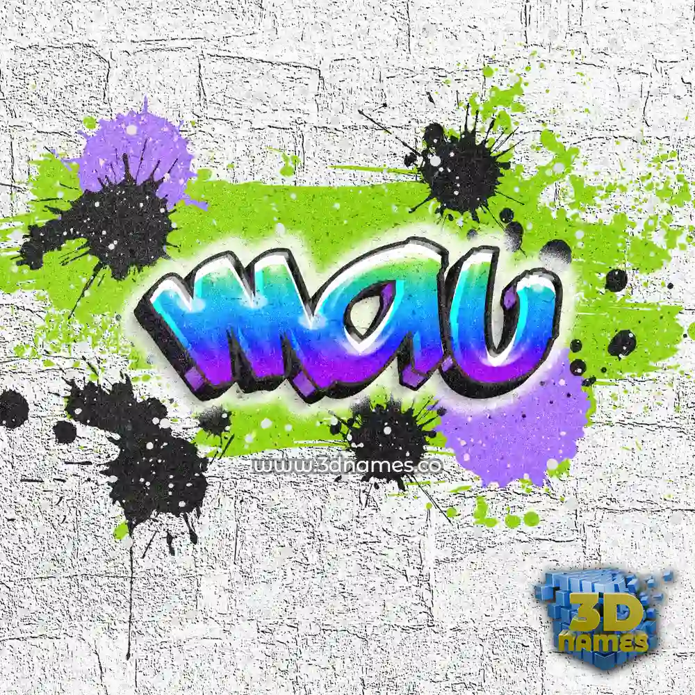 mau in Graffiti Grunge style - 3D name wallpaper