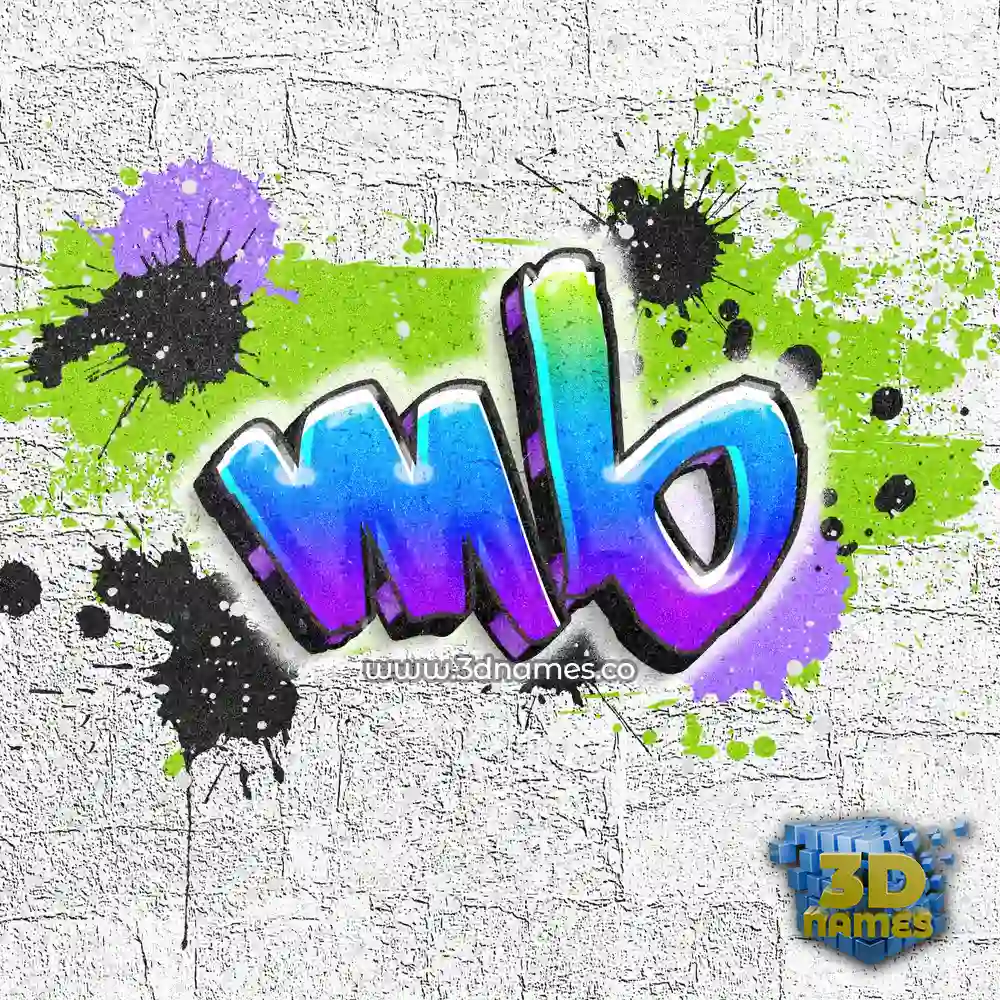 mb in Graffiti Grunge style - 3D name wallpaper