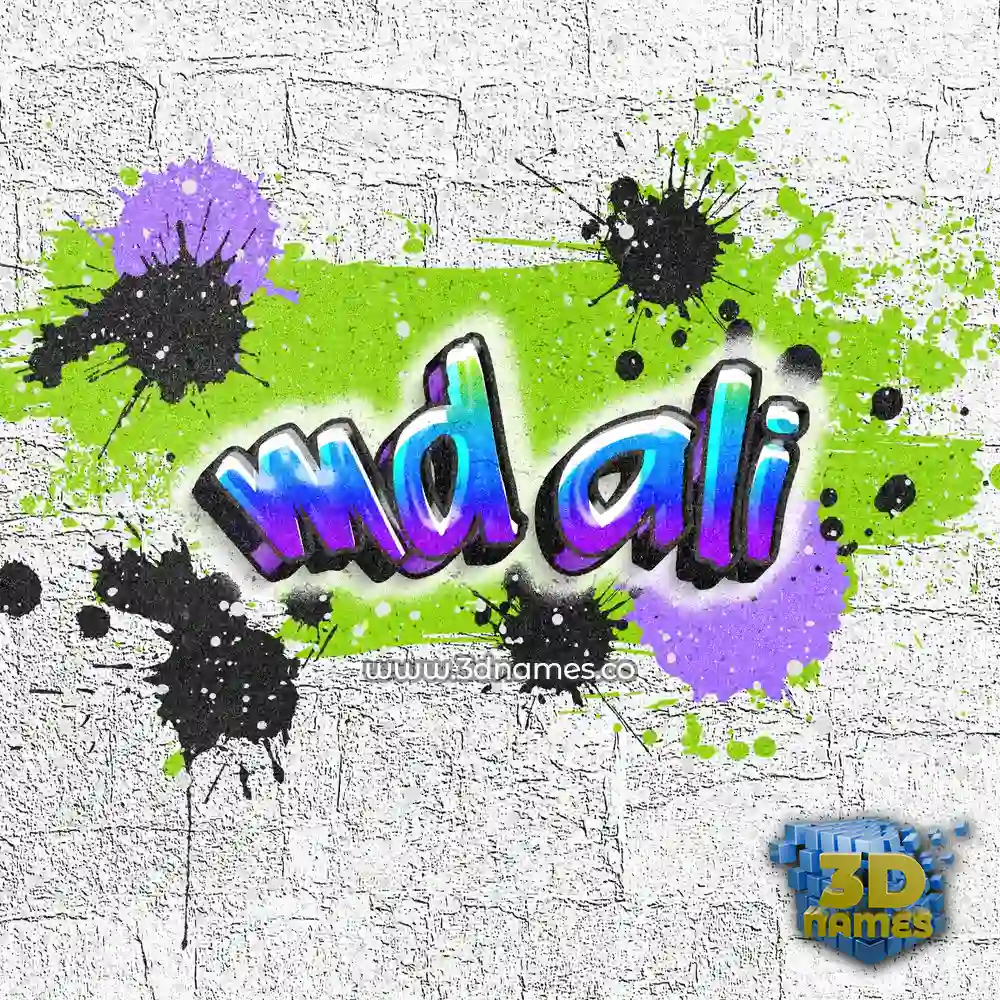 md ali in Graffiti Grunge style - 3D name wallpaper