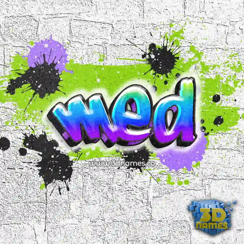 med in Graffiti Grunge style - 3D name wallpaper