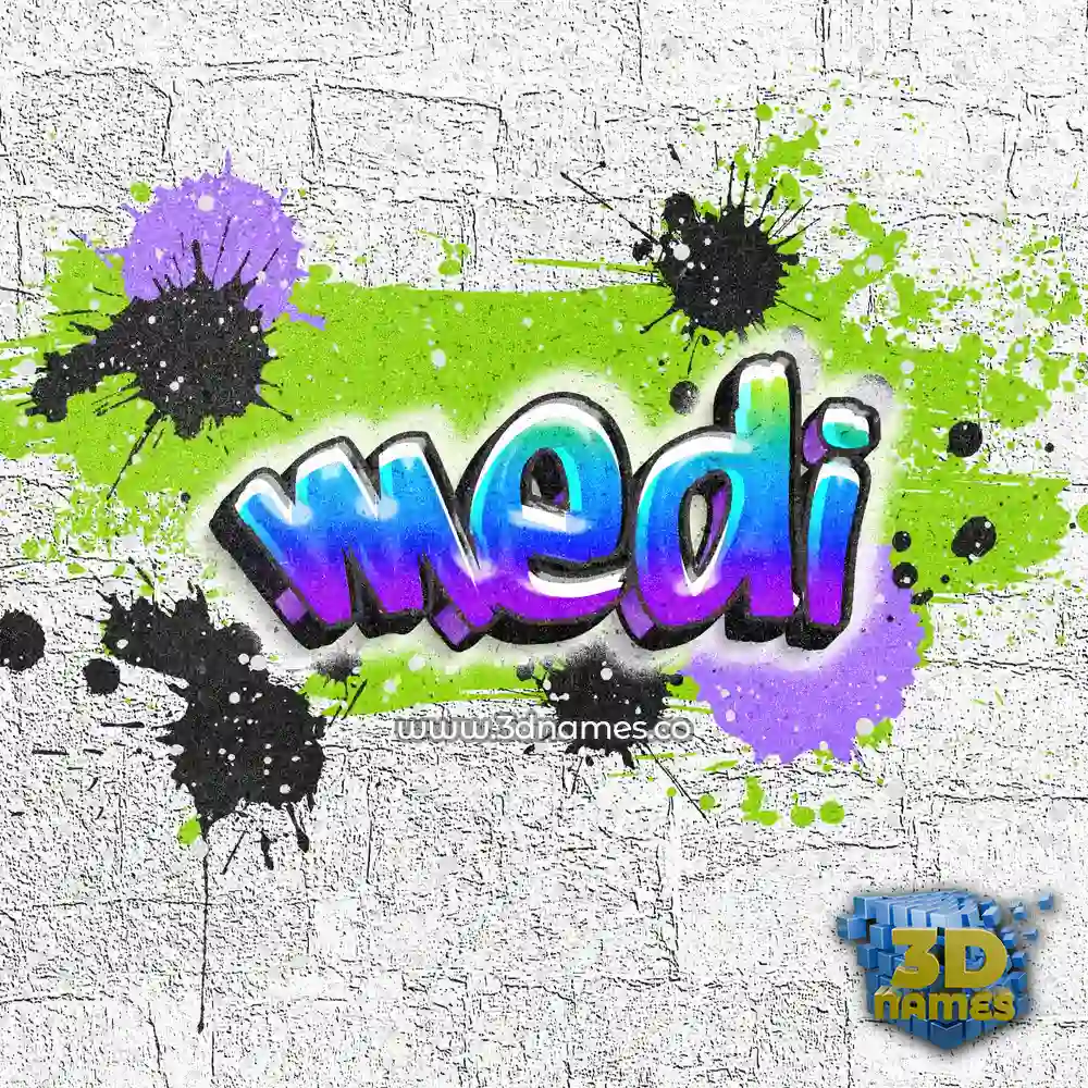 medi in Graffiti Grunge style - 3D name wallpaper