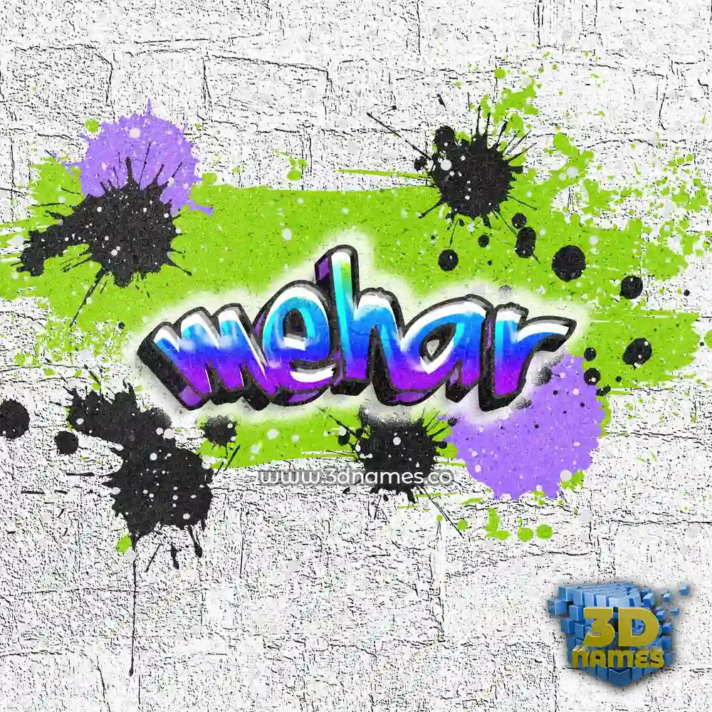 mehar in Graffiti Grunge style - 3D name wallpaper