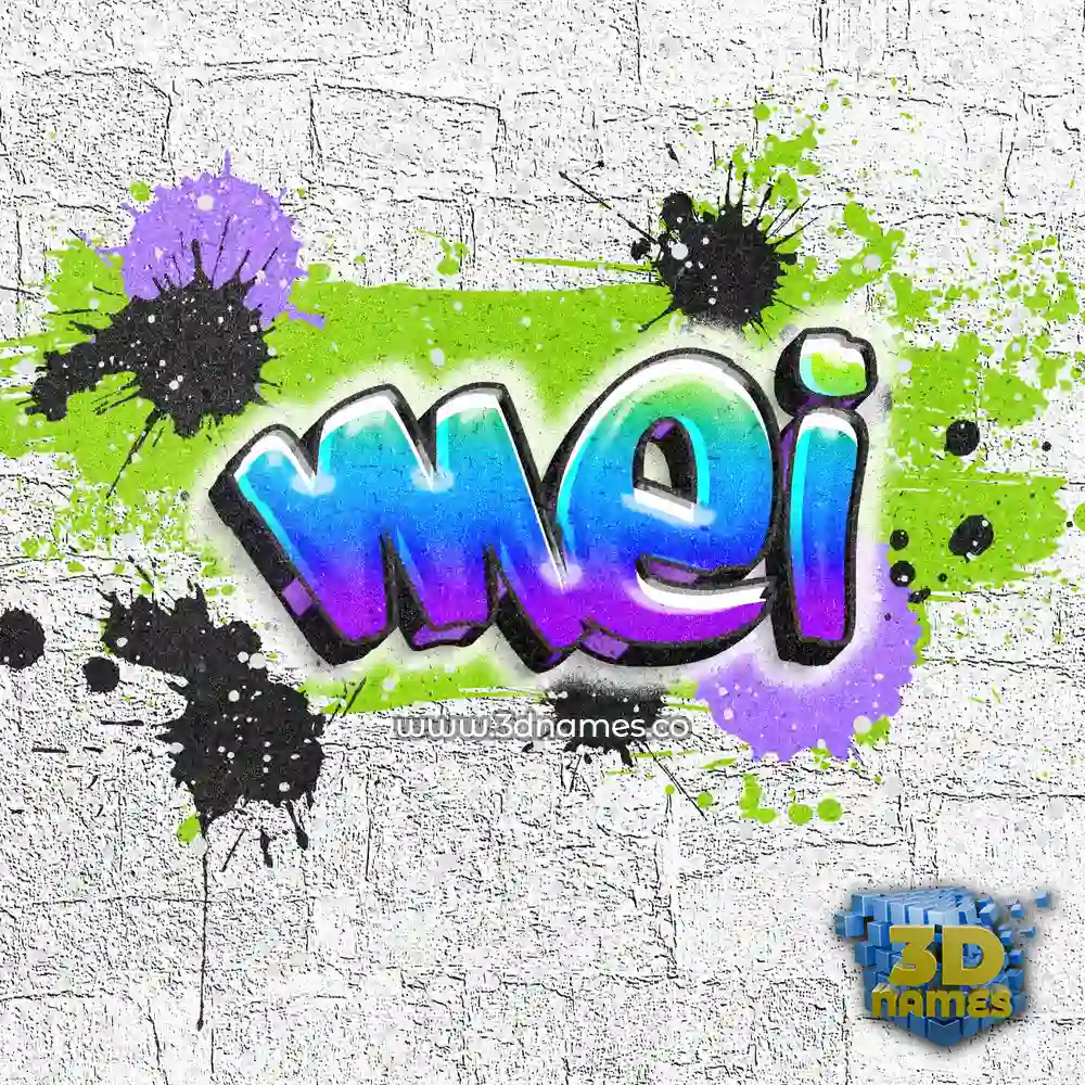mei in Graffiti Grunge style - 3D name wallpaper