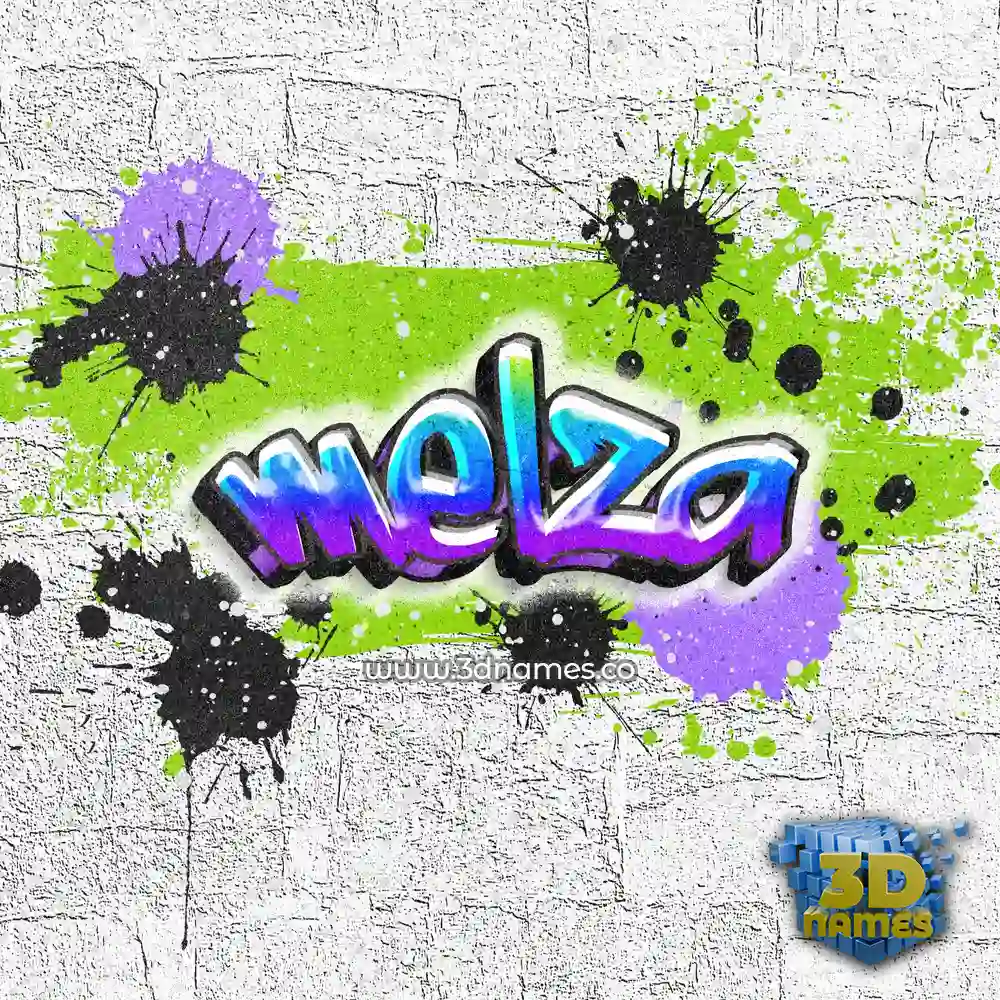 melza in Graffiti Grunge style - 3D name wallpaper