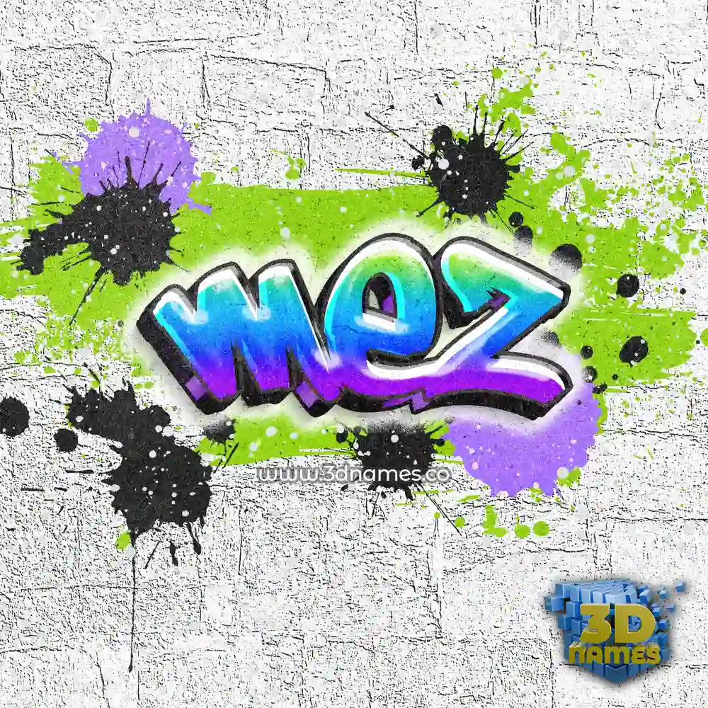 mez in Graffiti Grunge style - 3D name wallpaper