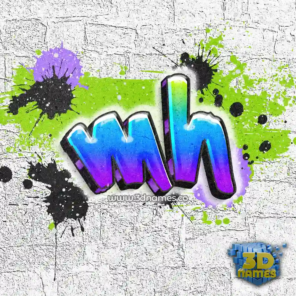 mh in Graffiti Grunge style - 3D name wallpaper