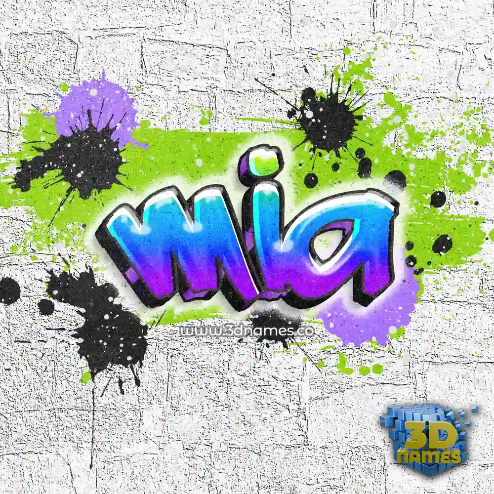 mia in Graffiti Grunge style - 3D name wallpaper