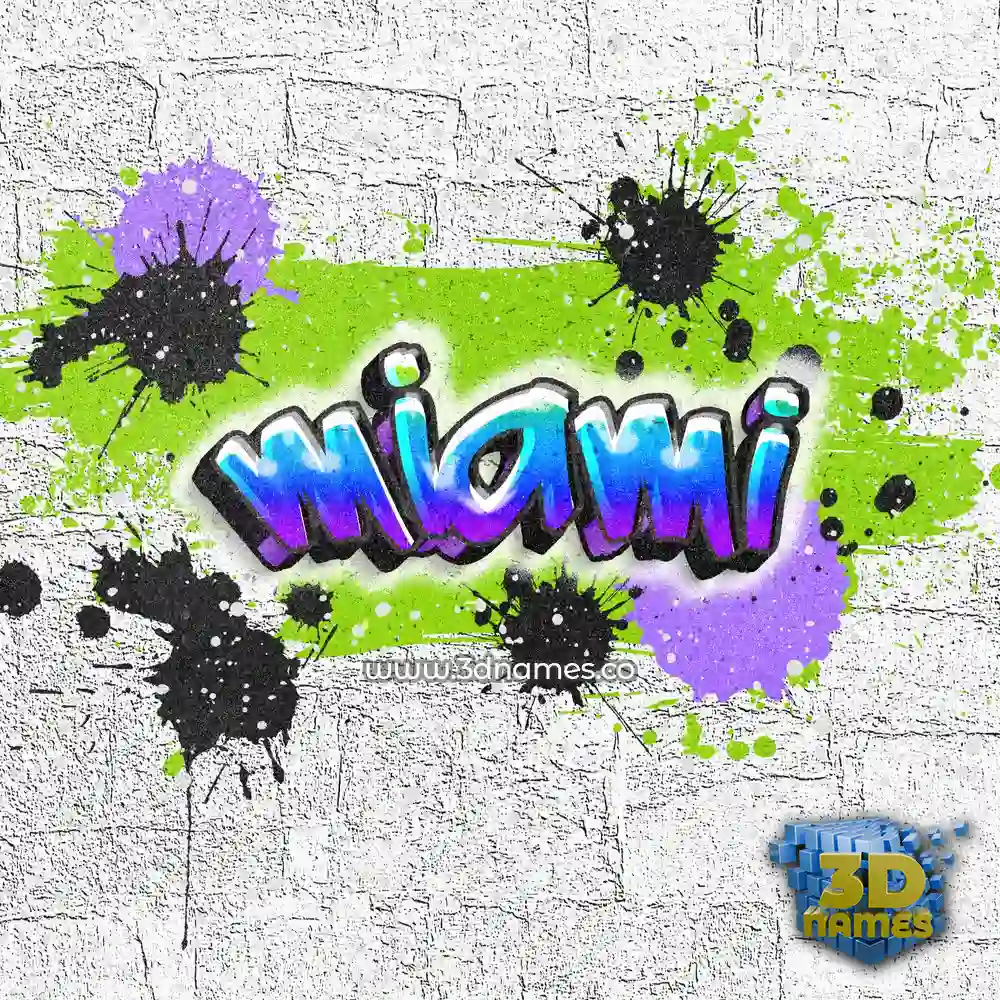 miami in Graffiti Grunge style - 3D name wallpaper