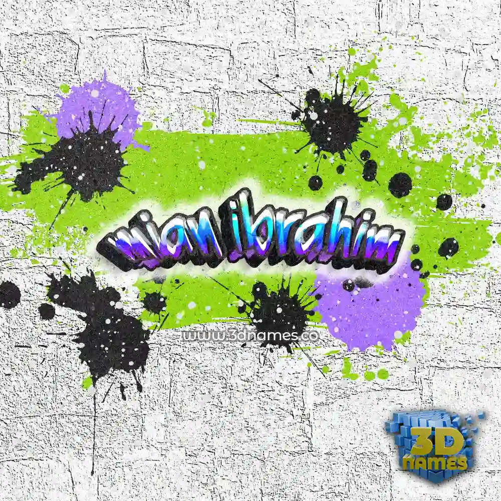 mian ibrahim in Graffiti Grunge style - 3D name wallpaper