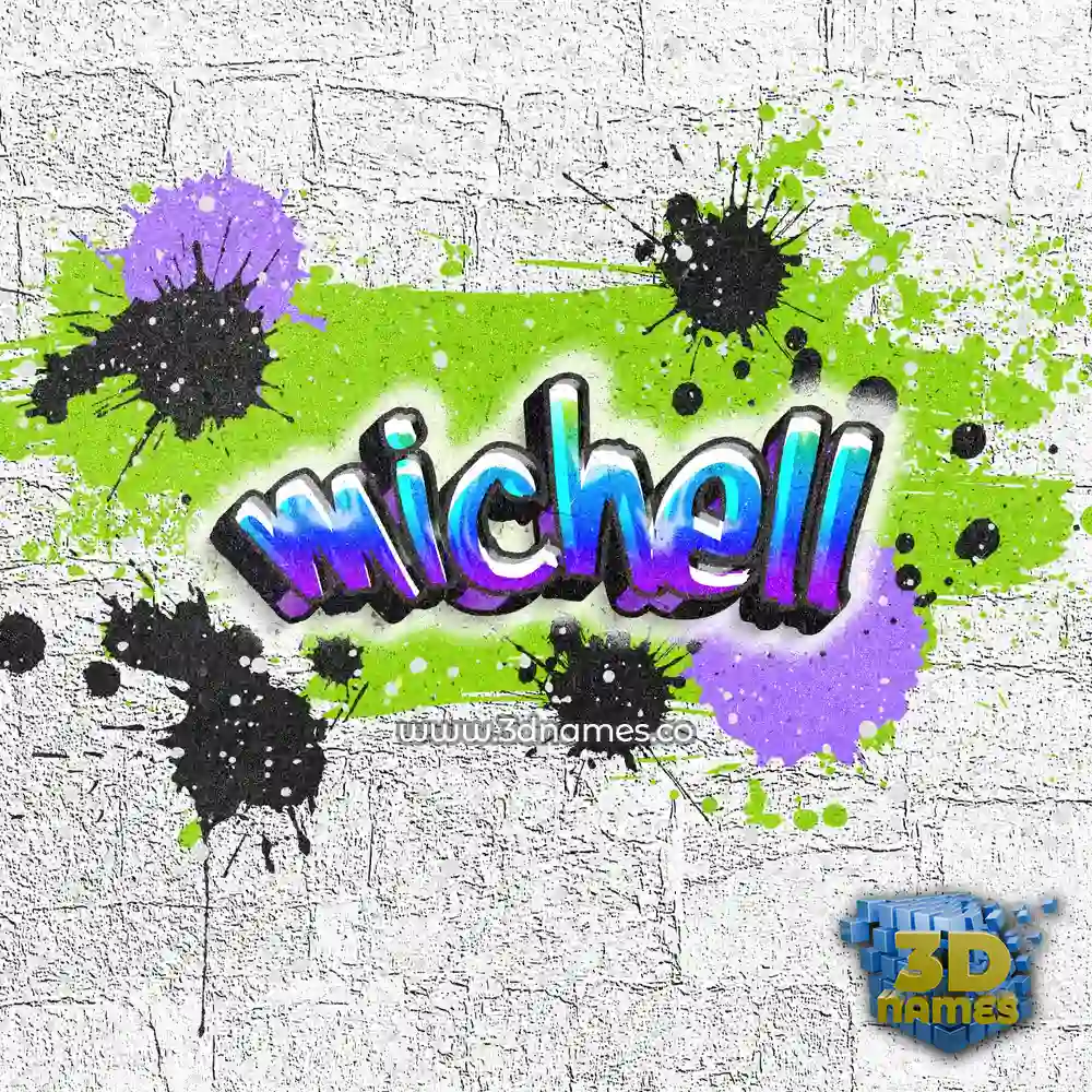michell in Graffiti Grunge style - 3D name wallpaper