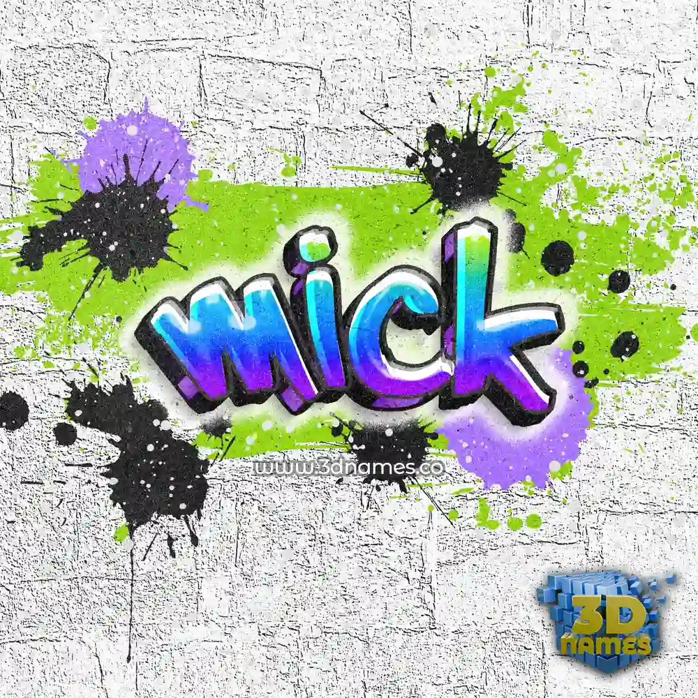 mick in Graffiti Grunge style - 3D name wallpaper