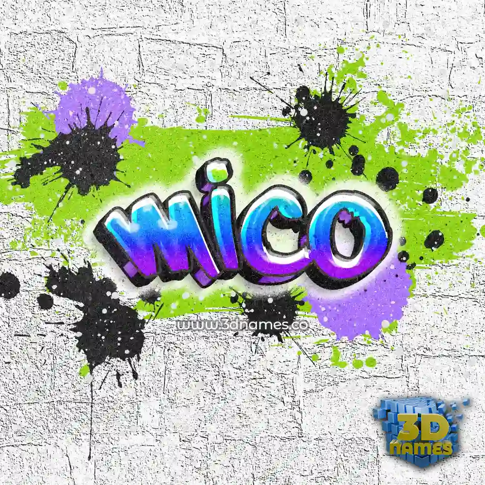 mico in Graffiti Grunge style - 3D name wallpaper
