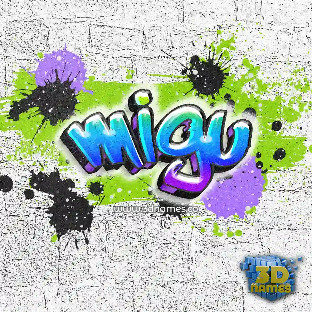 migu in Graffiti Grunge style - 3D name wallpaper