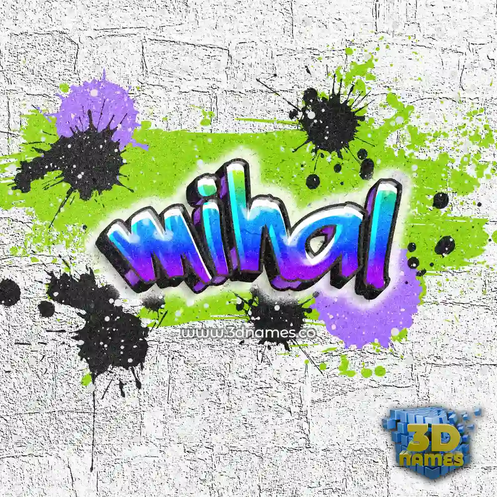 mihal in Graffiti Grunge style - 3D name wallpaper