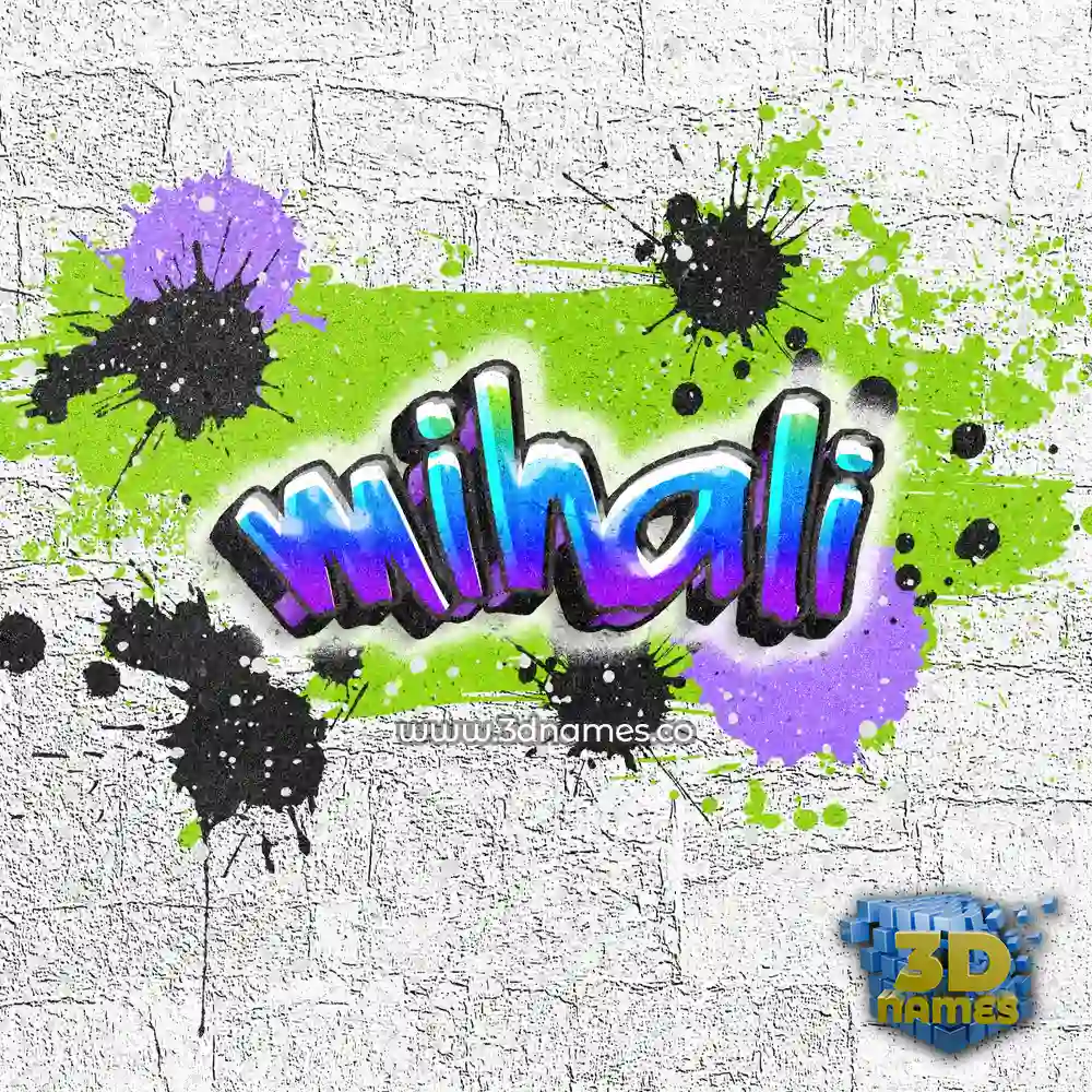 mihali in Graffiti Grunge style - 3D name wallpaper