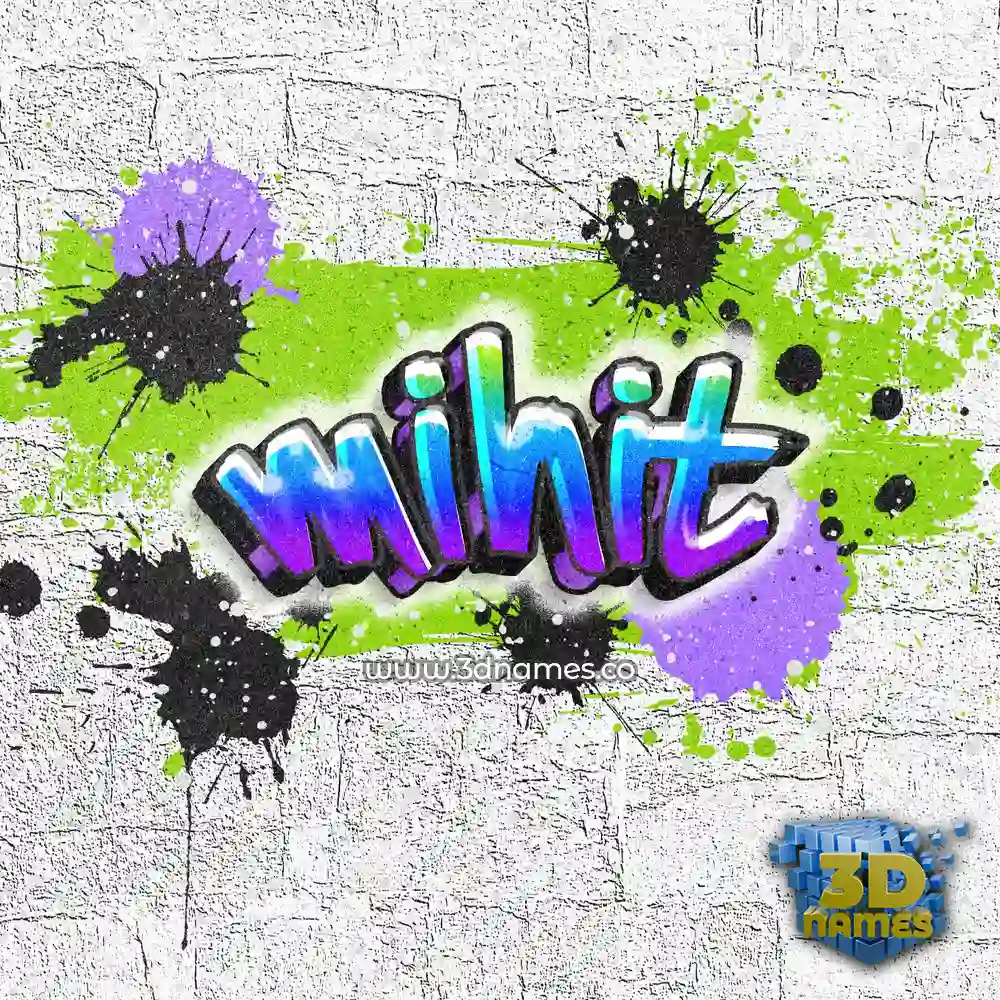 mihit in Graffiti Grunge style - 3D name wallpaper