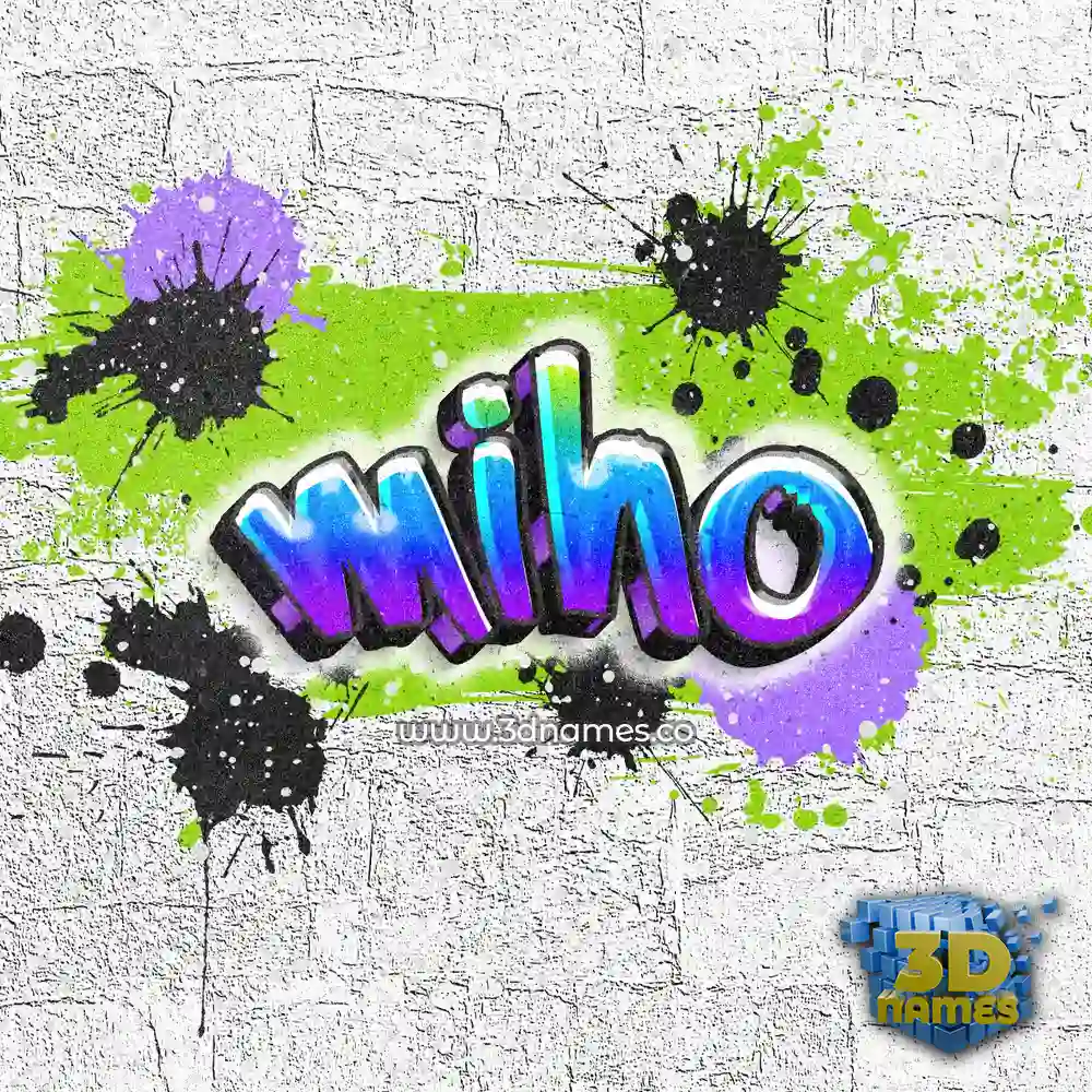 miho in Graffiti Grunge style - 3D name wallpaper
