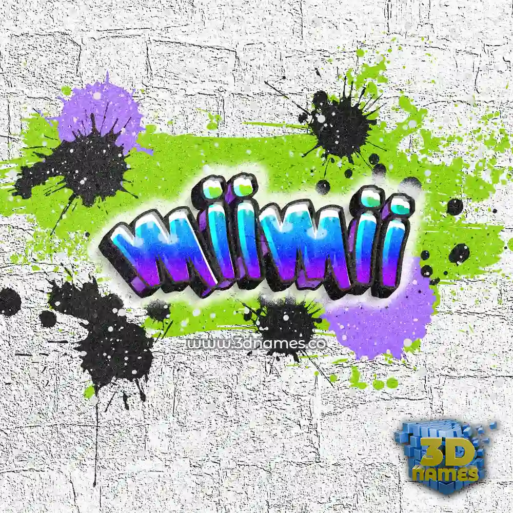 miimii in Graffiti Grunge style - 3D name wallpaper