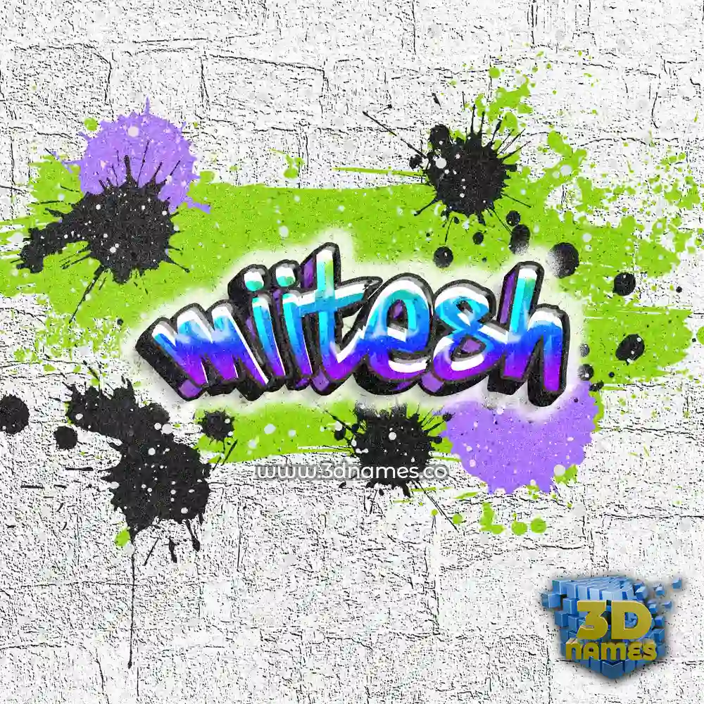 miitesh in Graffiti Grunge style - 3D name wallpaper