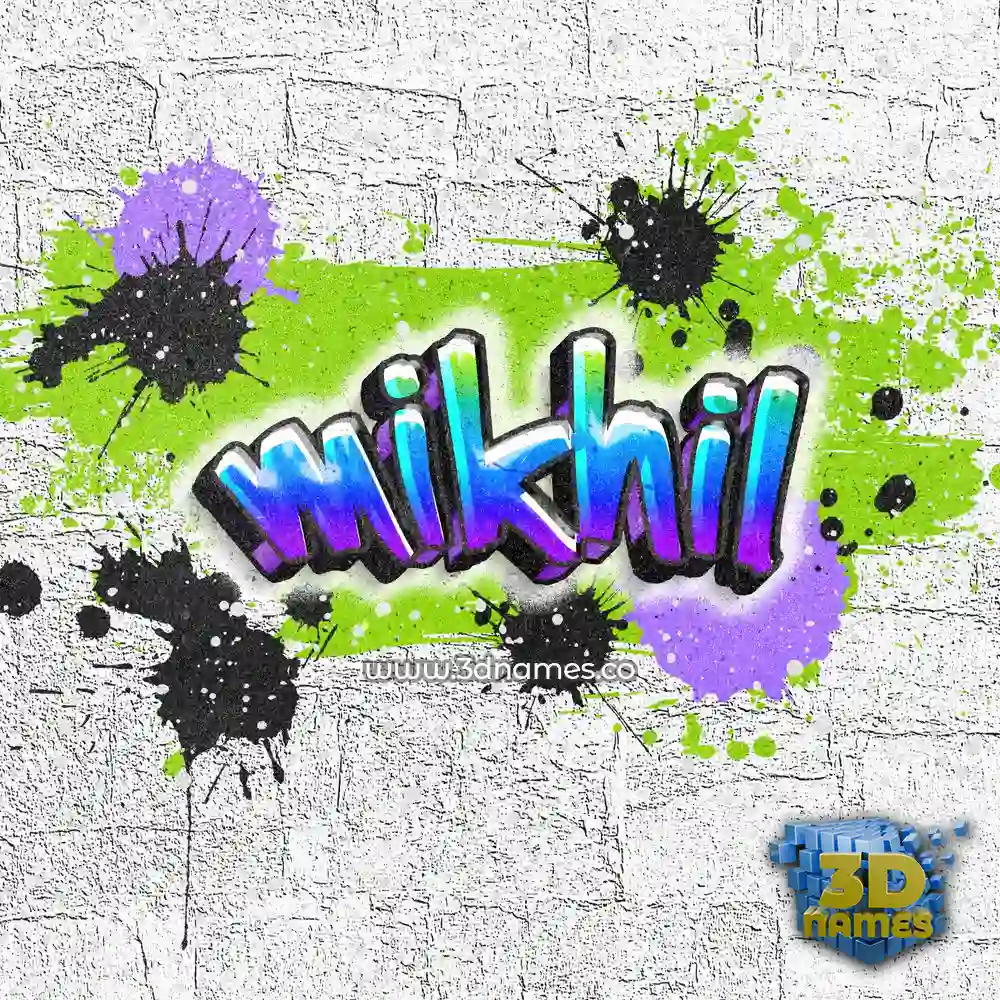 mikhil in Graffiti Grunge style - 3D name wallpaper