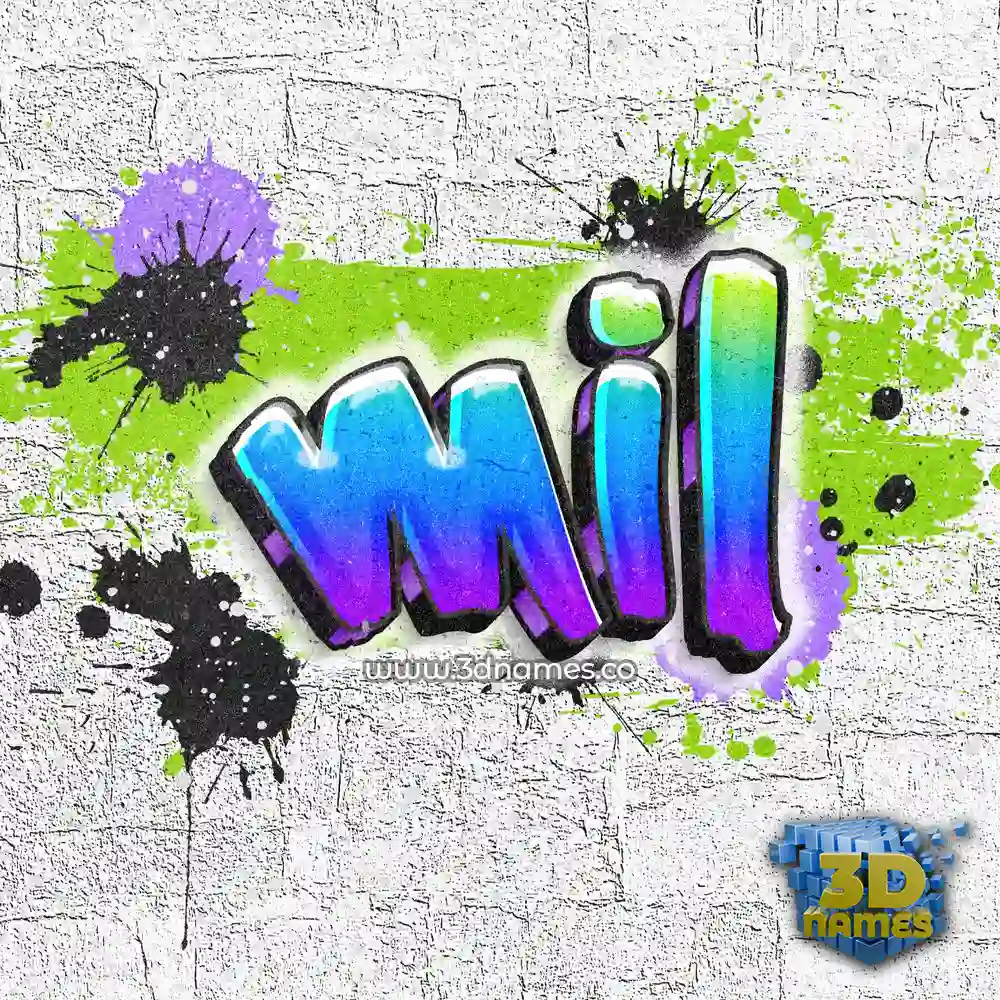 mil in Graffiti Grunge style - 3D name wallpaper