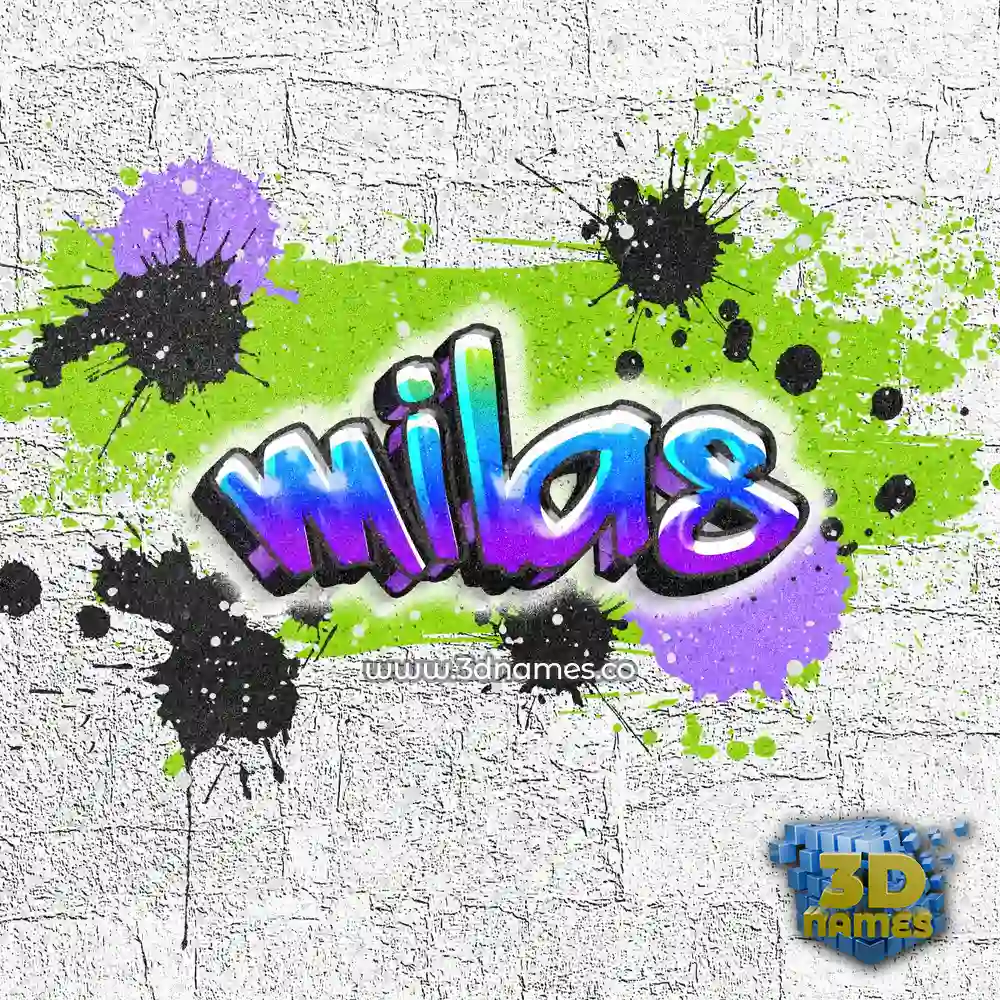 milas in Graffiti Grunge style - 3D name wallpaper
