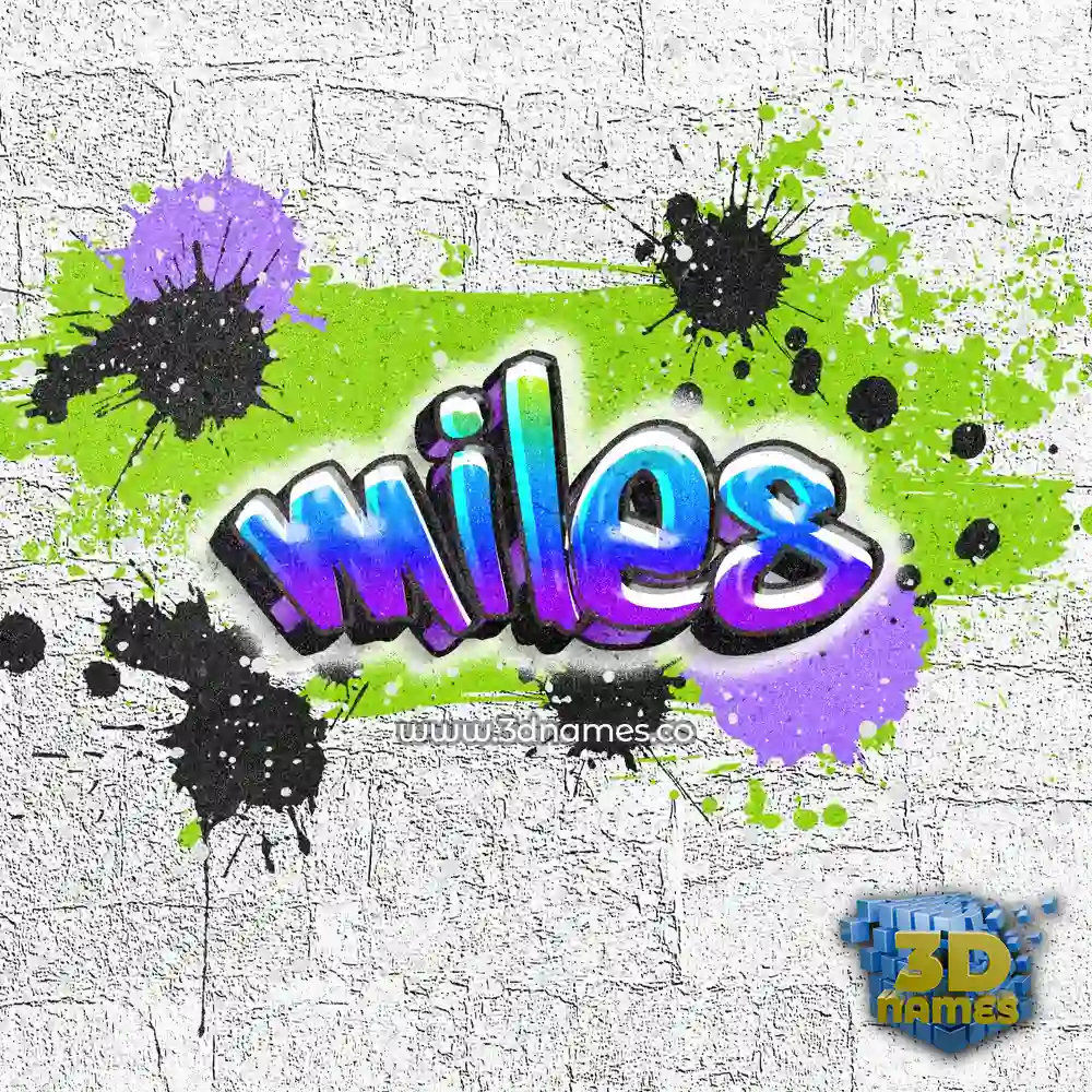 miles in Graffiti Grunge style - 3D name wallpaper