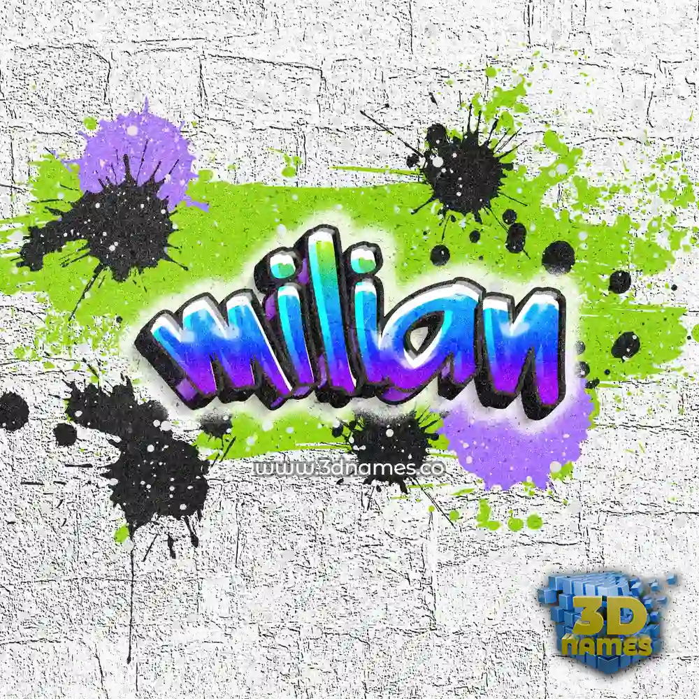 milian in Graffiti Grunge style - 3D name wallpaper