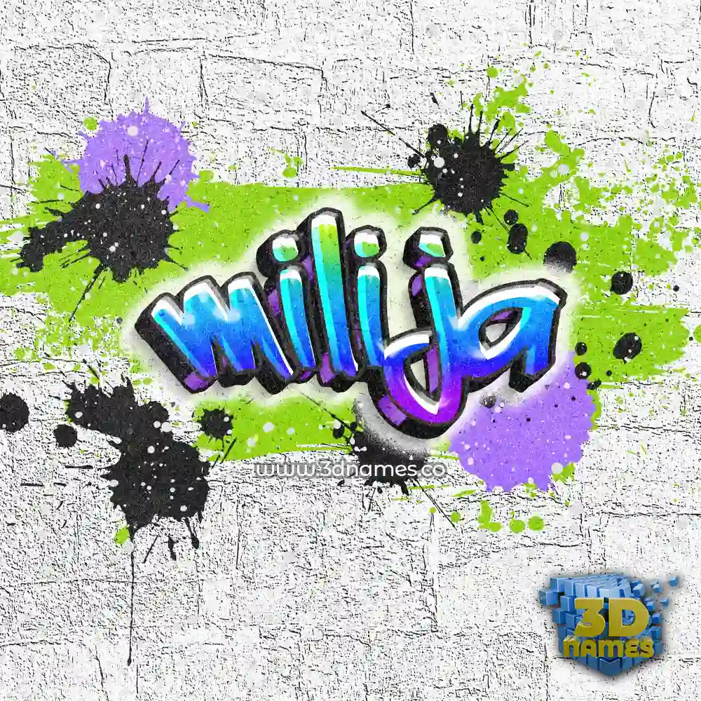 milija in Graffiti Grunge style - 3D name wallpaper