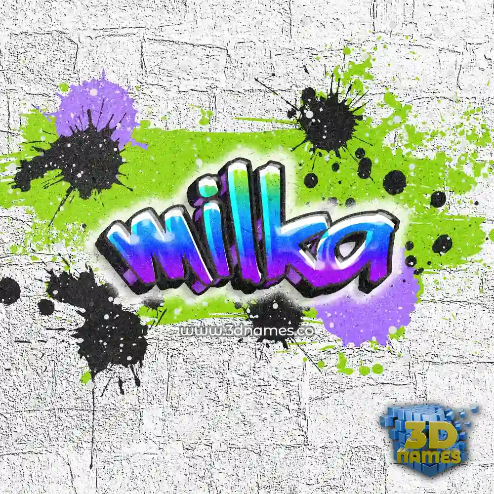 milka in Graffiti Grunge style - 3D name wallpaper