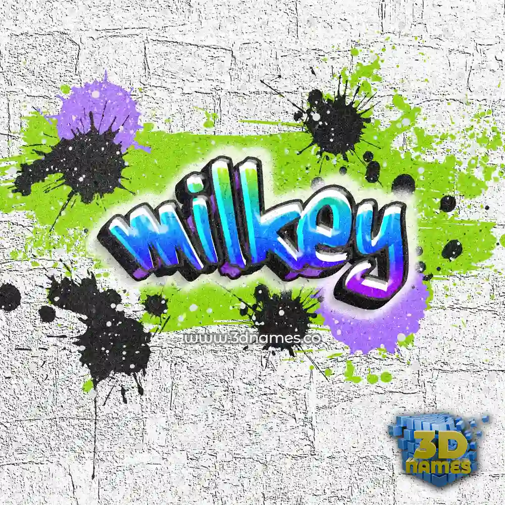 milkey in Graffiti Grunge style - 3D name wallpaper