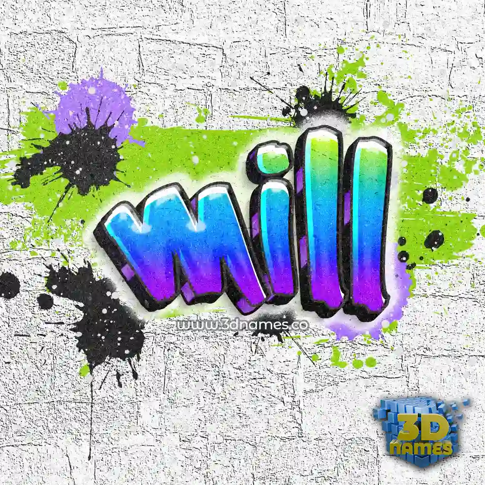 mill in Graffiti Grunge style - 3D name wallpaper