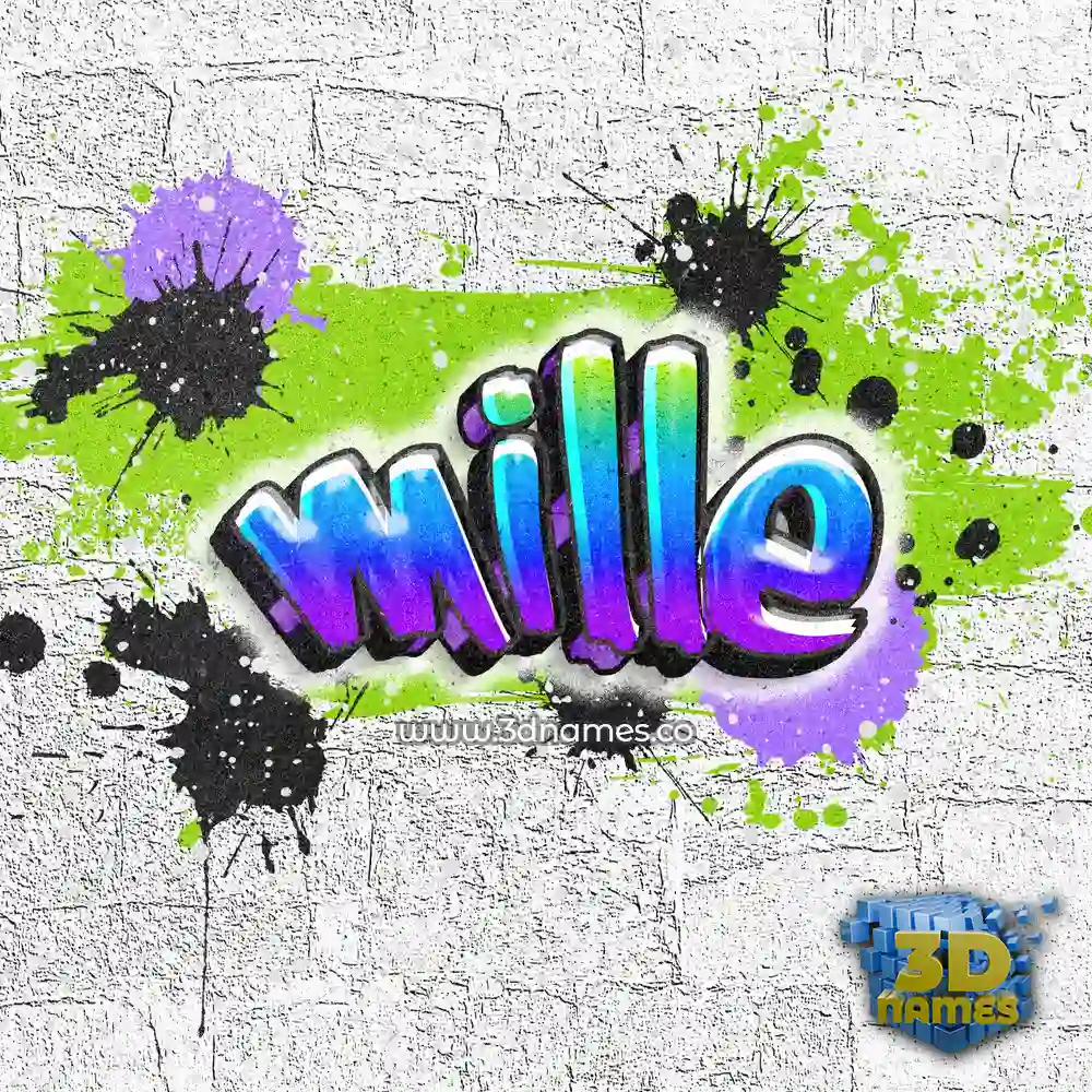 mille in Graffiti Grunge style - 3D name wallpaper